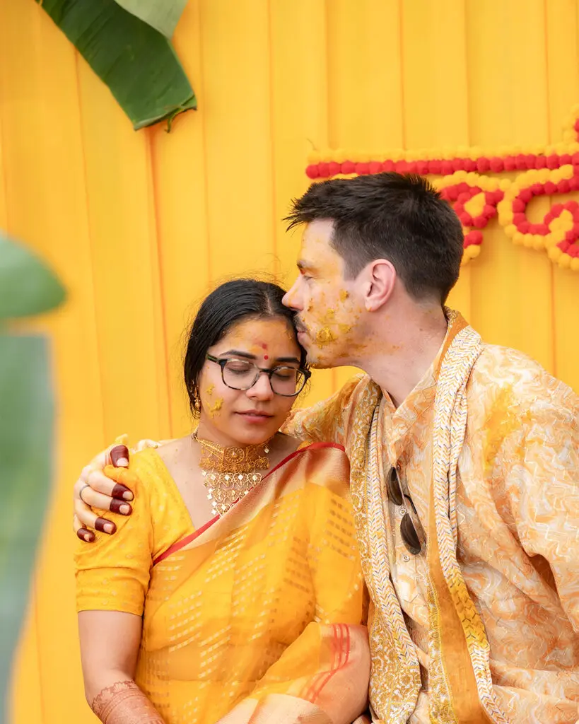 Haldi moment of couple
