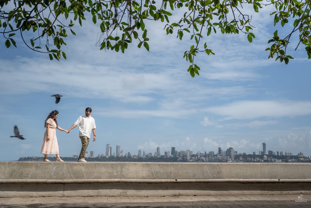 Pre-wedding Couple at nariman point - shoot by wedtatva films