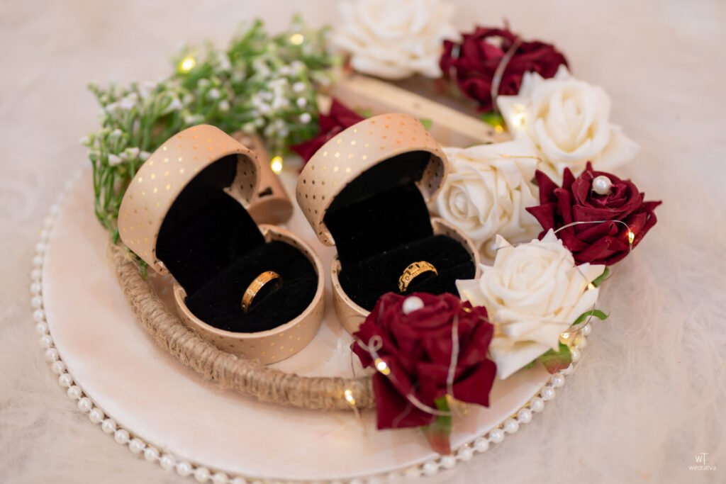Close-up of engagement ring exchange ceremony Thane
